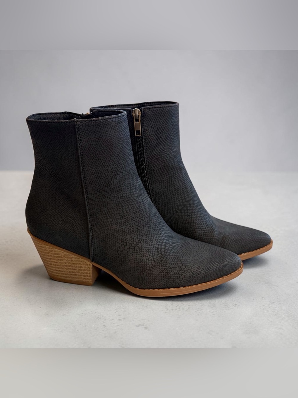 Maurice’s Women's Black Ankle Booties with Stacked Heel